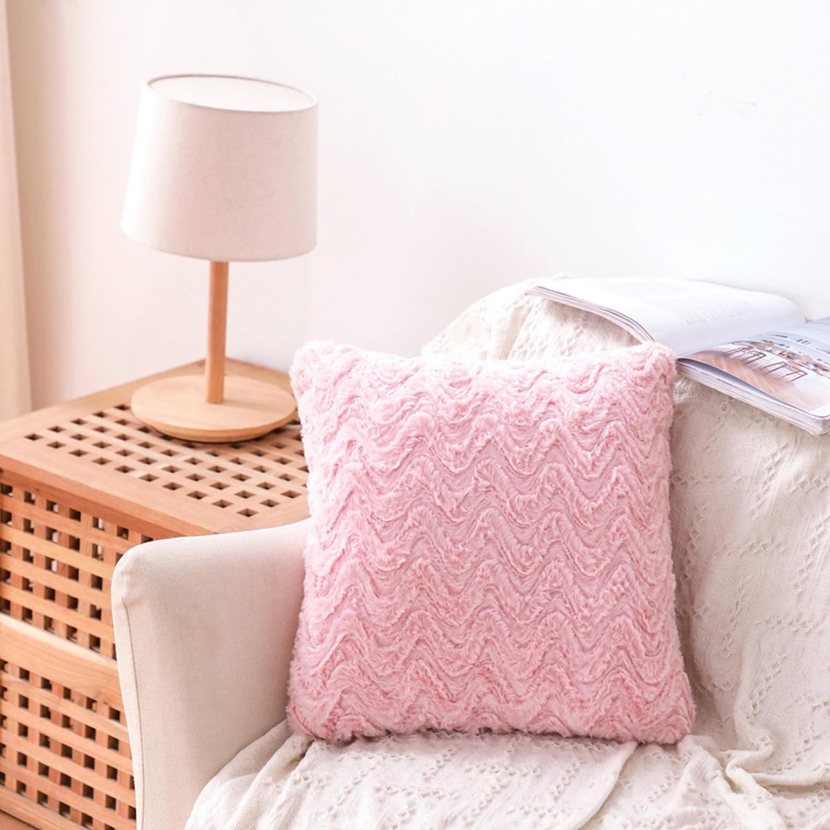 Flannel Throw Pillow Cover - Pink – image 1