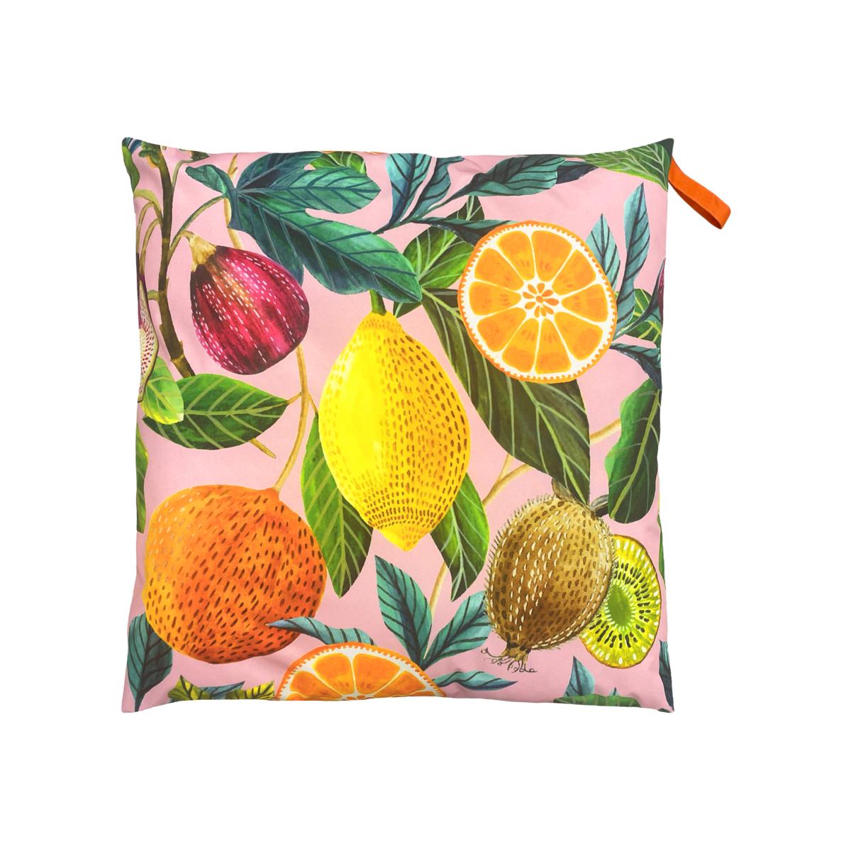 Citrus Fruits Large Outdoor Floor Cushion Cover - Multicolour