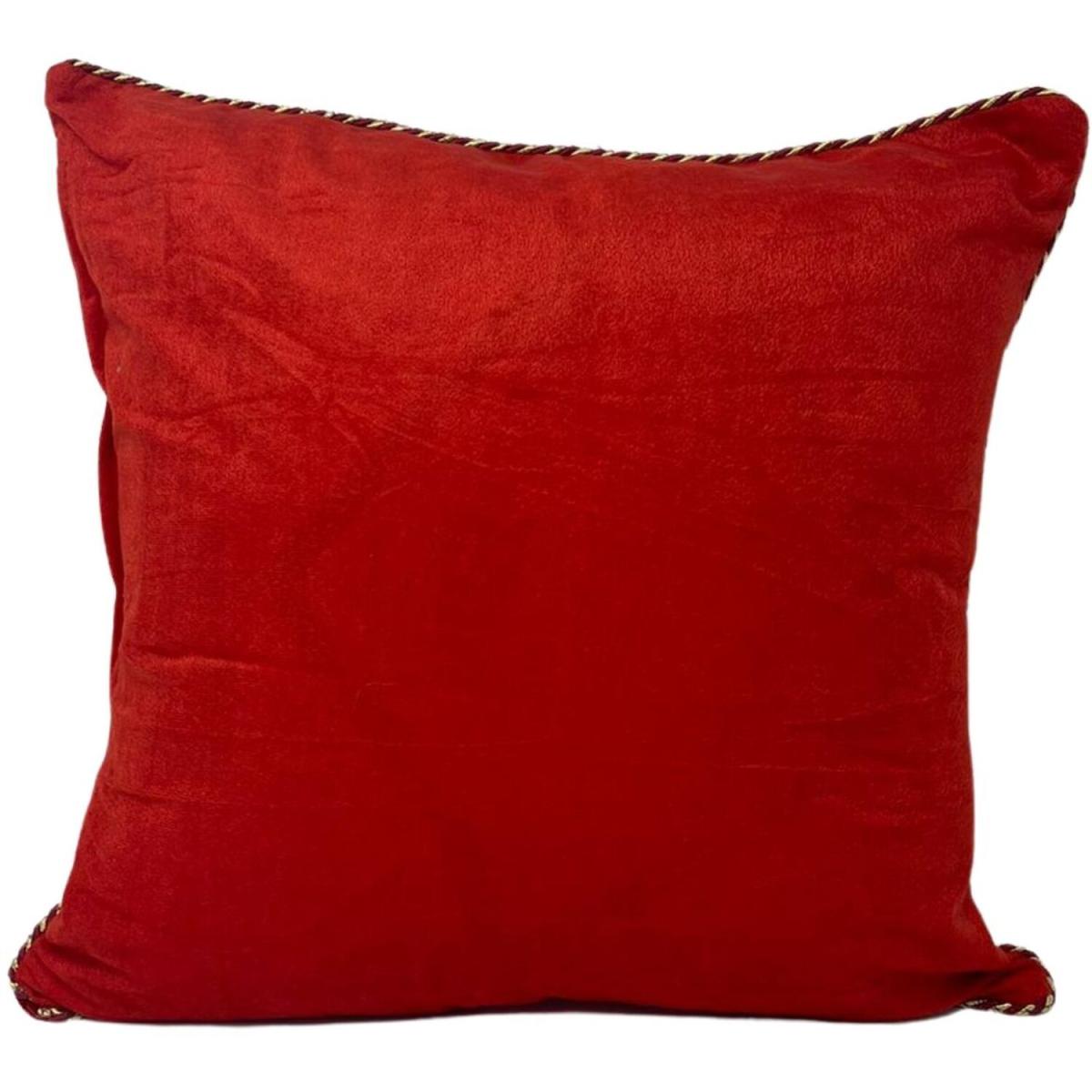 Greek Border Chenille Cushion Cover - Red – image 2