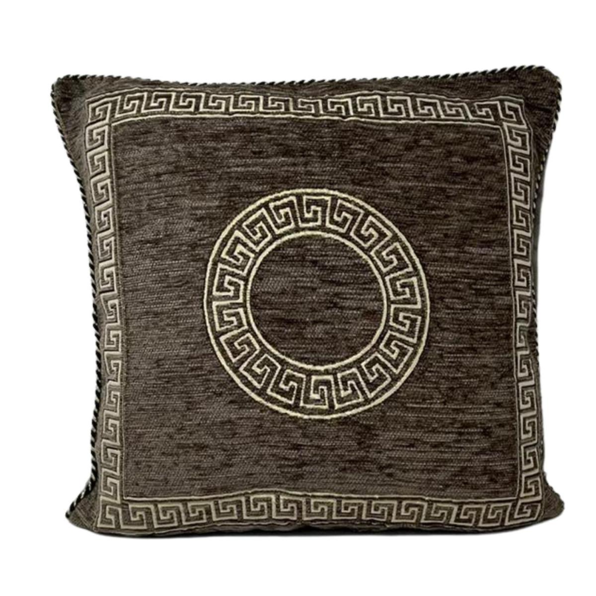 Greek Border Chenille Cushion Cover - Red – image 12