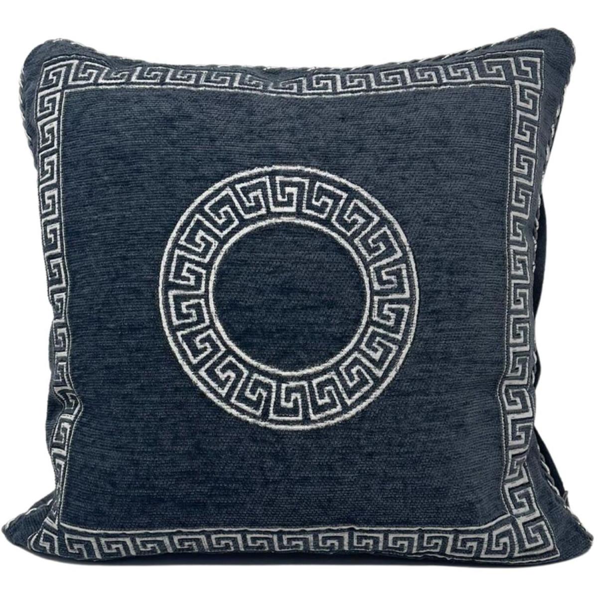 Greek Border Chenille Cushion Cover - Red – image 6