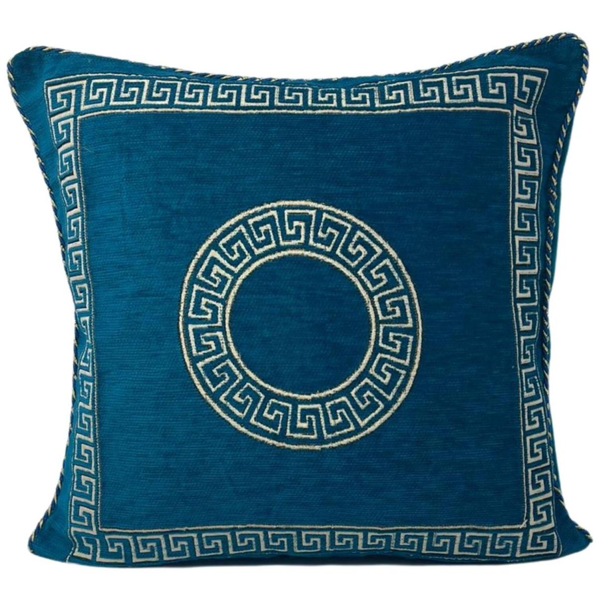 Greek Border Chenille Cushion Cover - Red – image 7