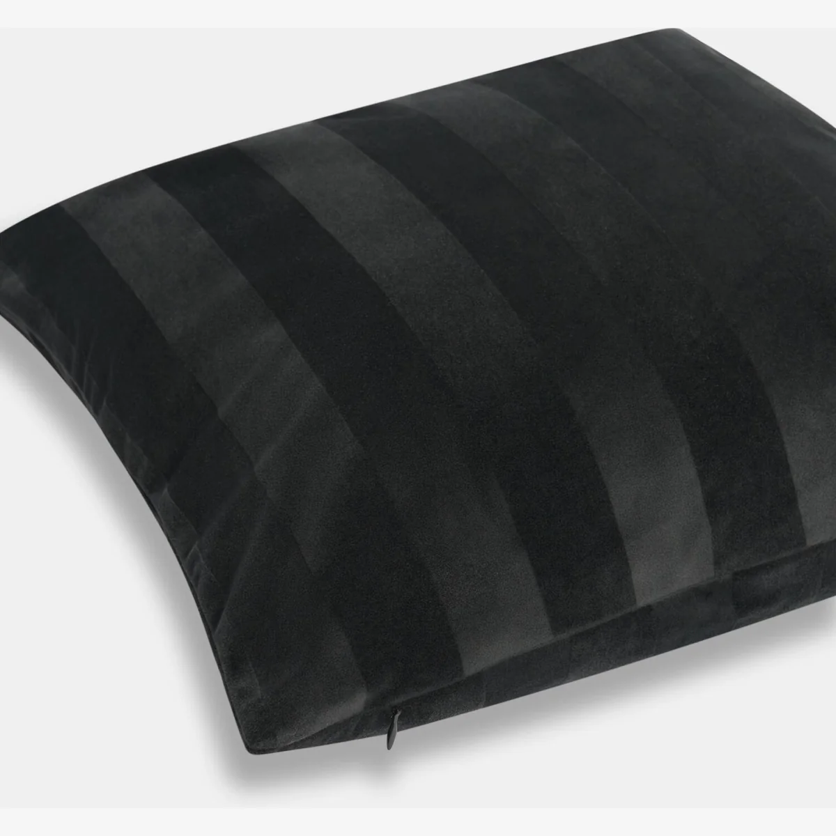 OHS Stripe Velvet Cushion Covers - Black / Machine Washable at 30°C – image 1