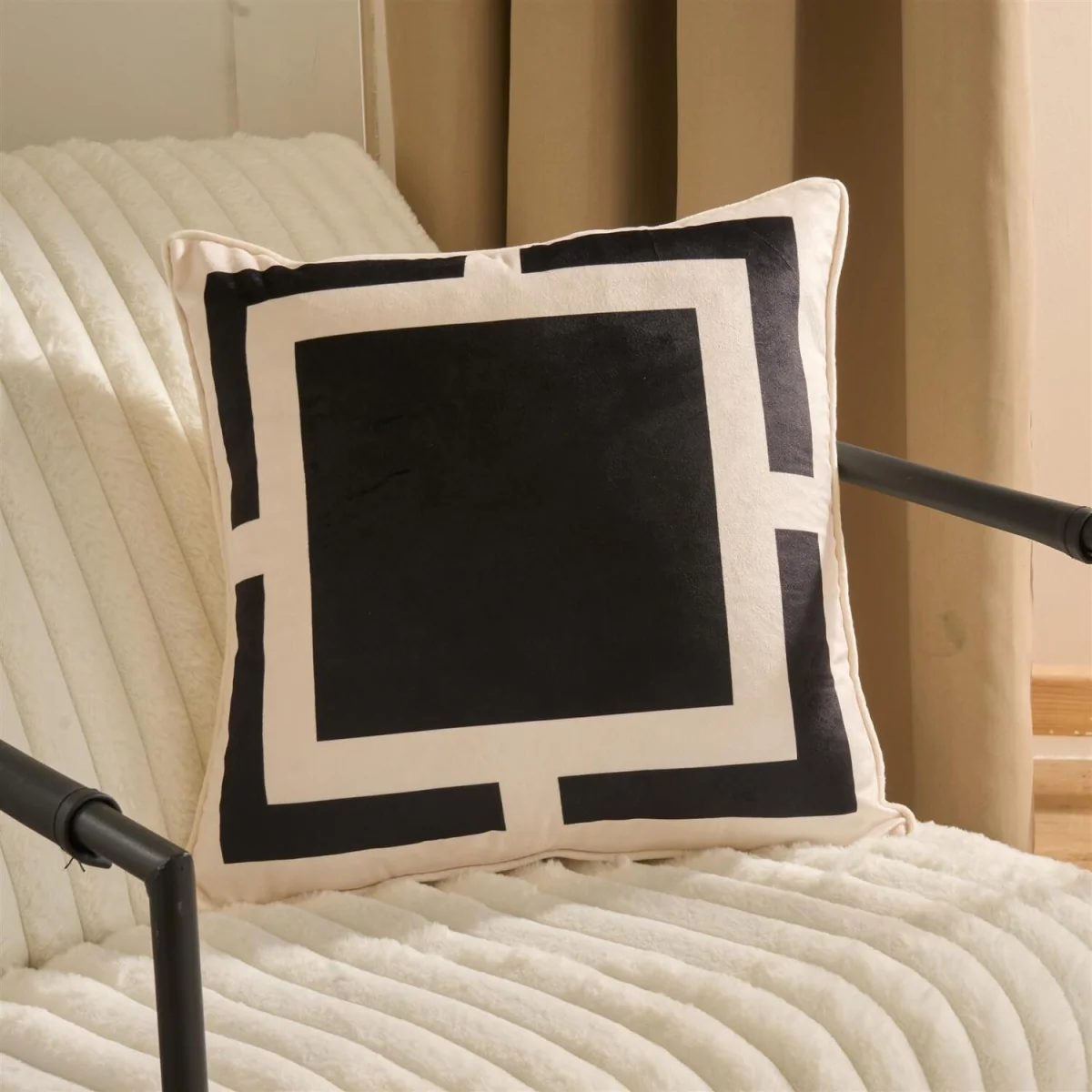 OHS Square Print Cushion Covers - Black/White / 4 / 45cm – image 2