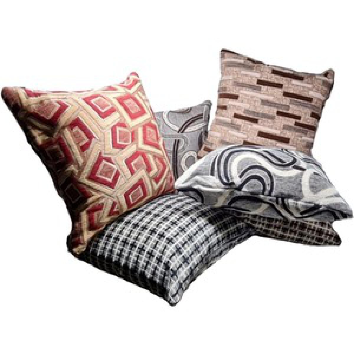 Modern Soft Rich Chenille Woven Jacquard Cushion Covers - Brown Cream – image 4