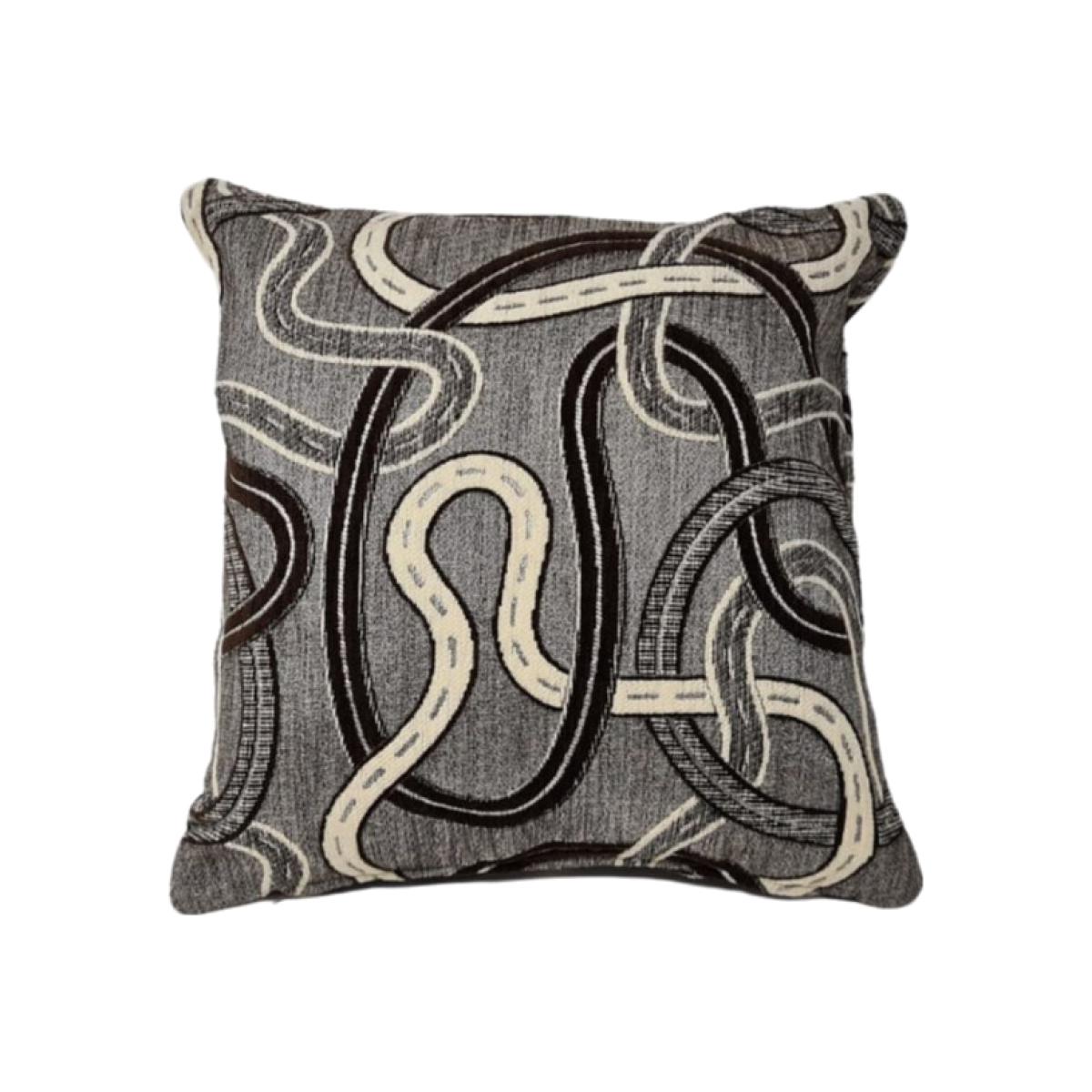 Modern Soft Rich Chenille Woven Jacquard Cushion Covers - Brown Cream – image 1