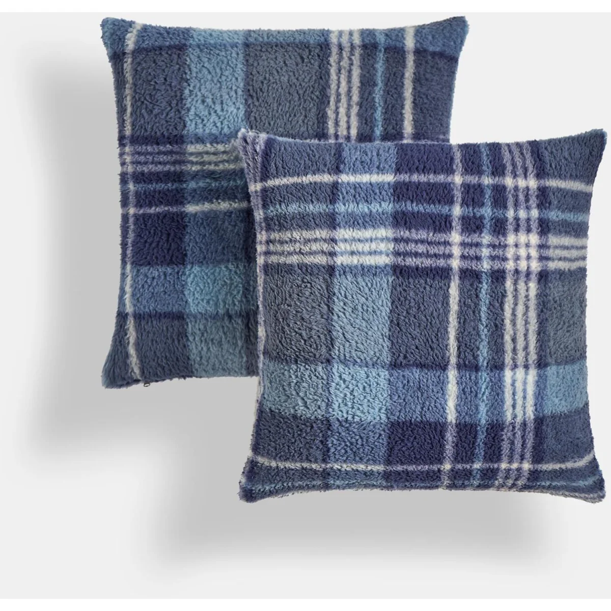 OHS Winter Check Teddy Cushion Covers - Navy – image 4