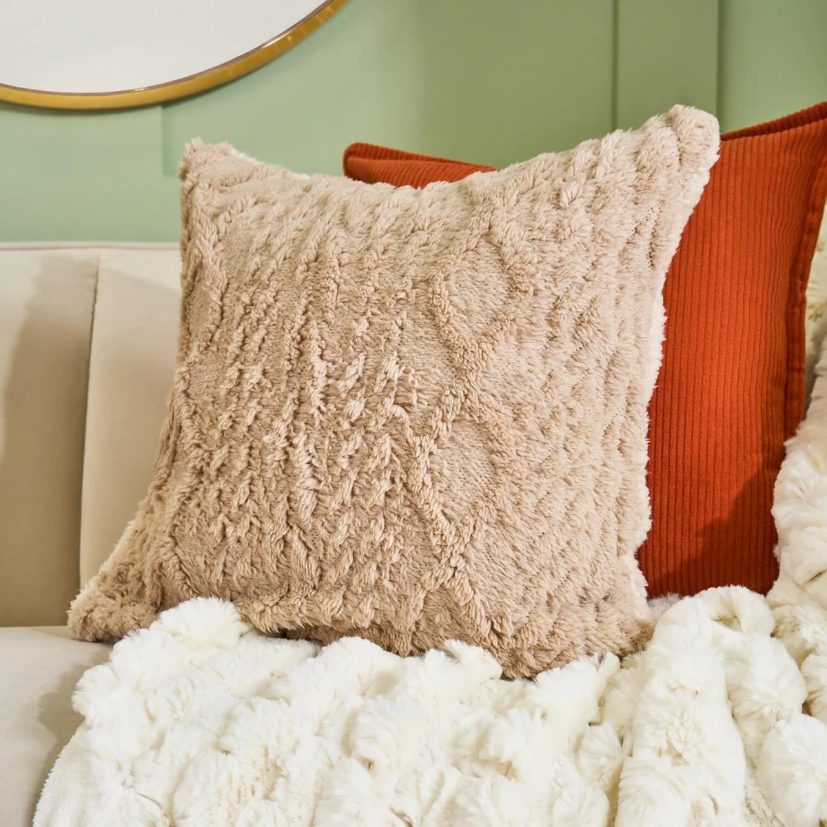 OHS Cable Knit Cushion Covers - Natural – image 2