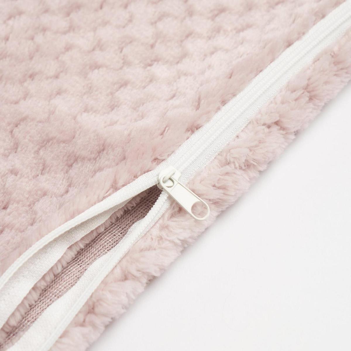 Brentfords Waffle Fleece Cushion Covers Soft, 18" x 18" - Pink / 2 – image 3