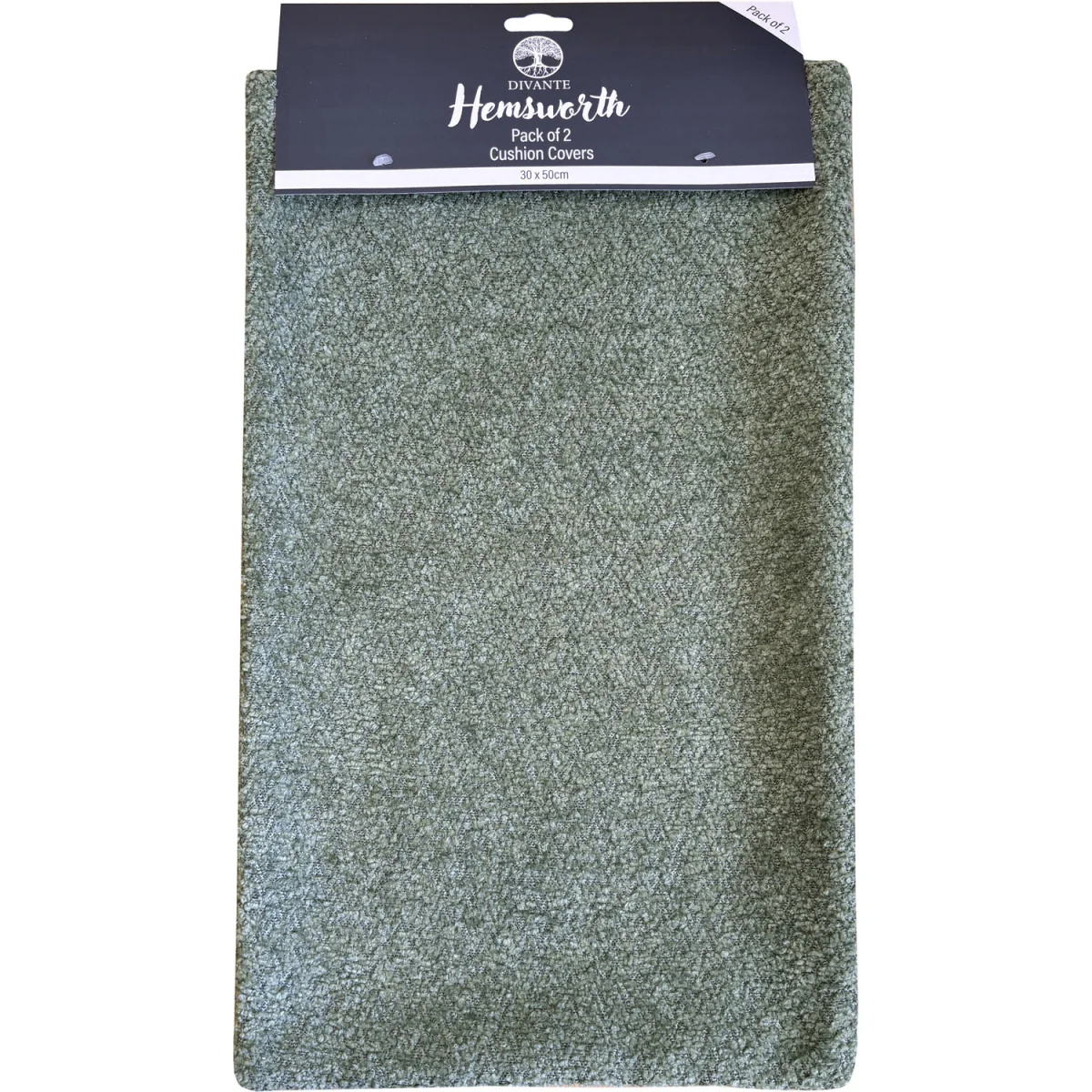 Pack of 2 Hemsworth Boucle Cushion Covers - Green – image 2