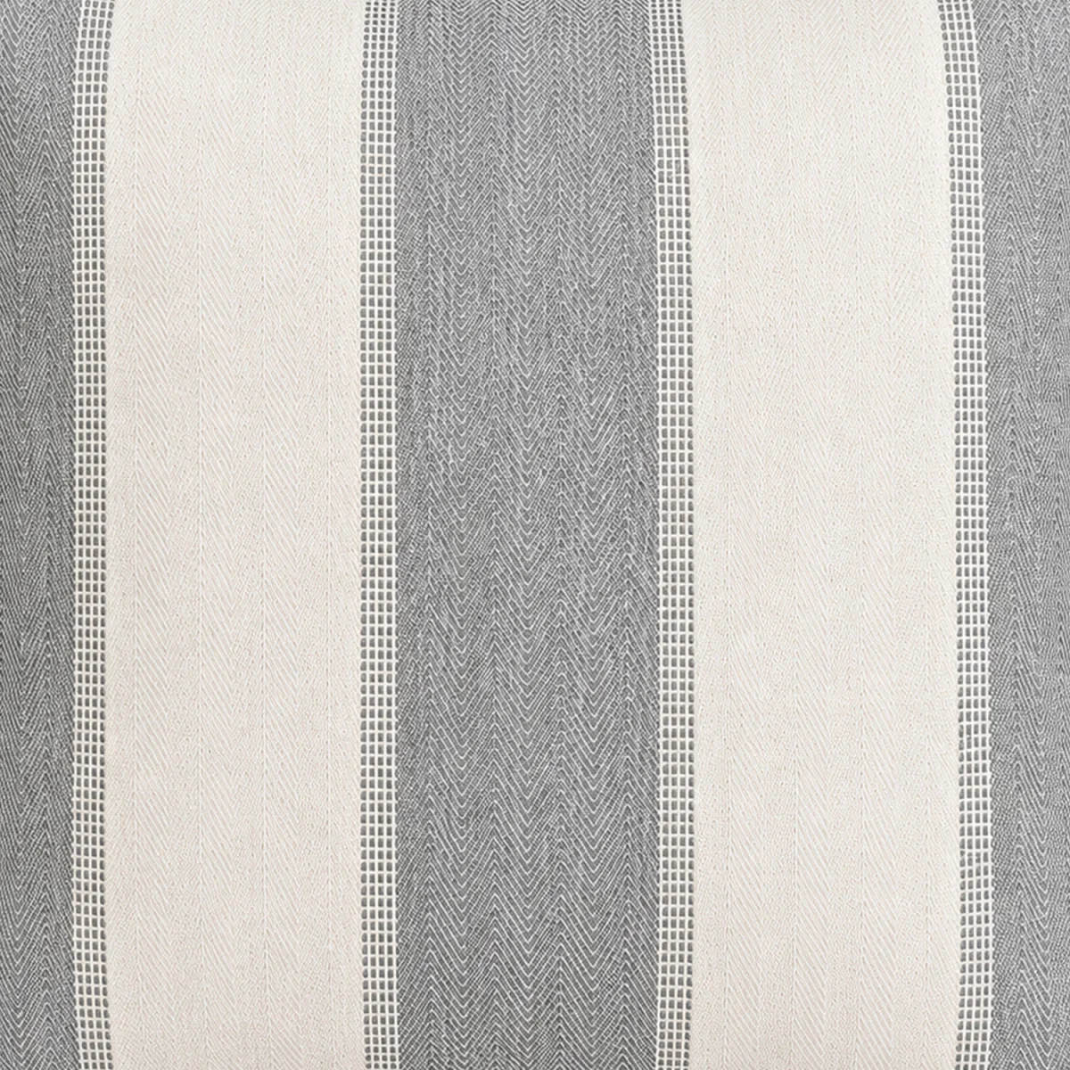 Henley Woven Stripe Pair of Cushion Covers - 43x43cm - Cases Only - Grey – image 2