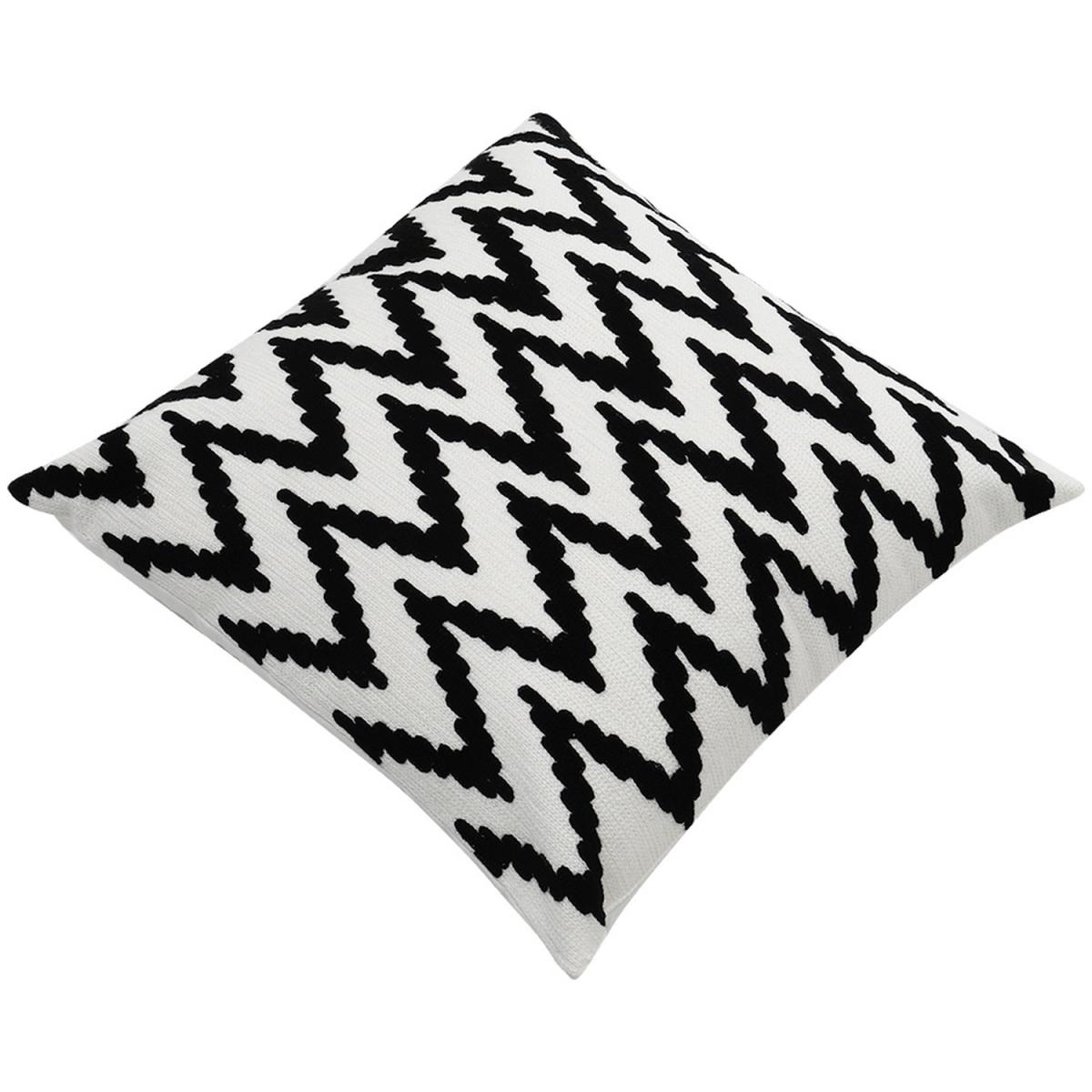 Embroidered Throw Pillow Cover - Black – image 4