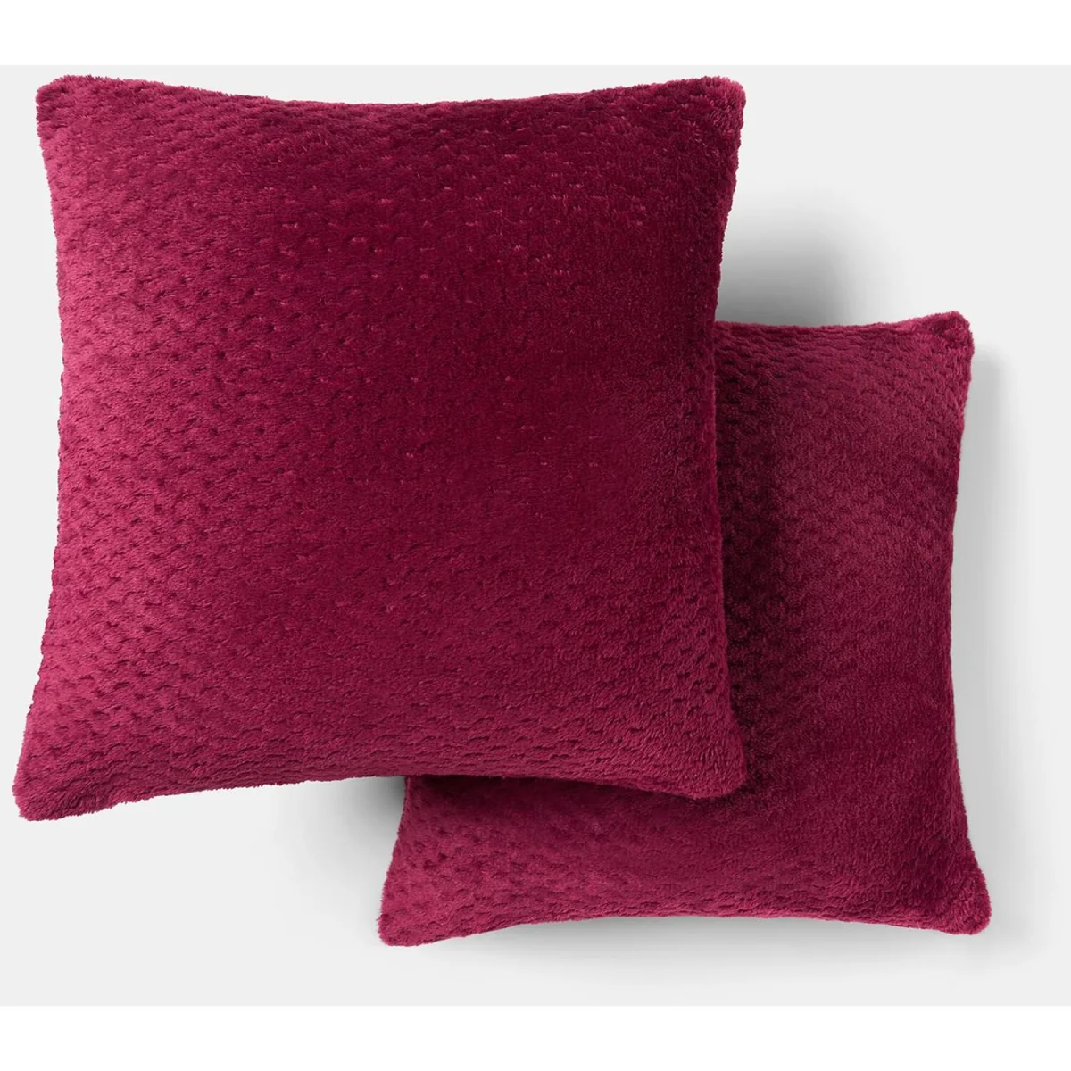 OHS Waffle Fleece Cushion Covers - Burgundy / Machine washable at 40°C. Tumble dry friendly. Do not bleach or iron. – image 5