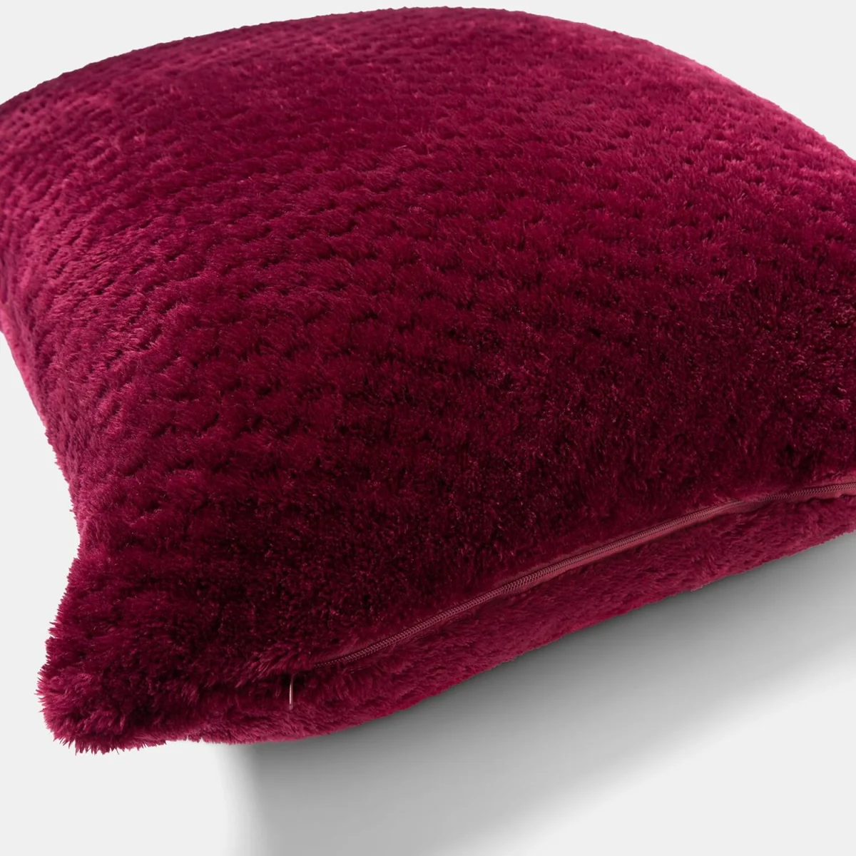 OHS Waffle Fleece Cushion Covers - Burgundy / Machine washable at 40°C. Tumble dry friendly. Do not bleach or iron. – image 7