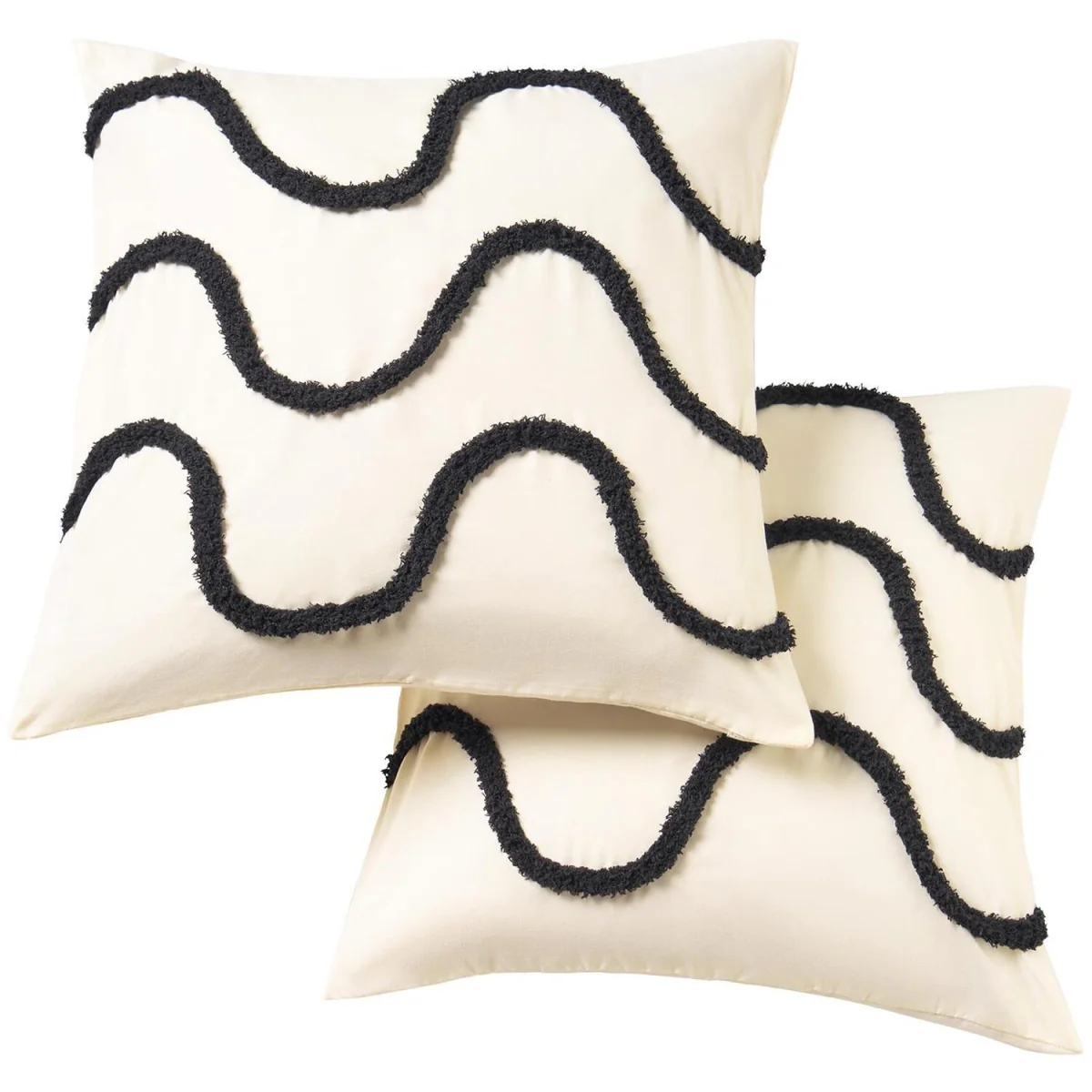 OHS Tufted Wave Cushion Covers - Monochrome / Machine washable at 40°C. Tumble dry friendly. Do not bleach or iron. – image 5
