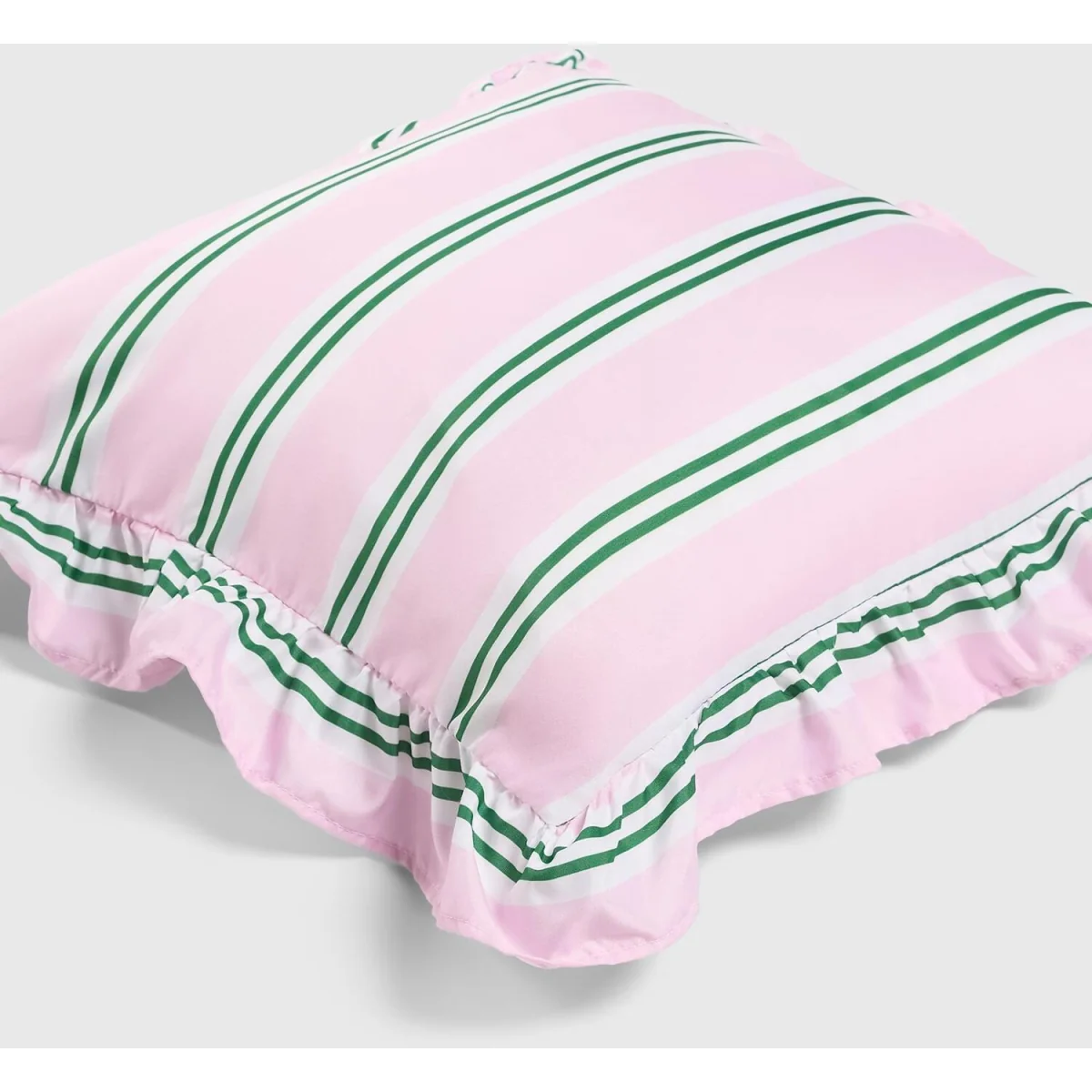 OHS Striped Frill Cushion Covers - Pink/Green / Machine washable at 30°C. Tumble dry friendly. Do not bleach or iron. – image 5