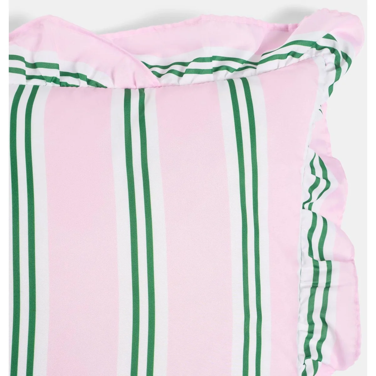 OHS Striped Frill Cushion Covers - Pink/Green / Machine washable at 30°C. Tumble dry friendly. Do not bleach or iron. – image 6