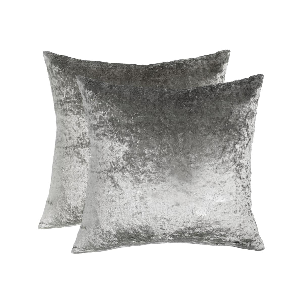 Sienna Luxury Crushed Velvet Cushion Covers - 45 x 45cm - Silver / 2 – image 1
