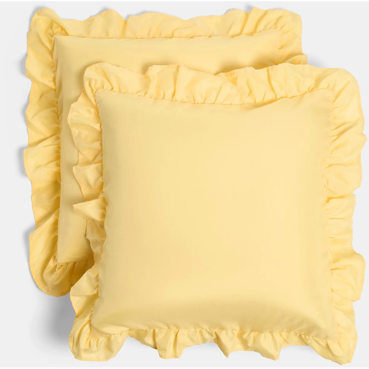 OHS Gingham Check Frill Cushion Covers - Lemon / Machine washable at 40°C. Tumble dry friendly. Do not bleach or iron. / 4 – image 5
