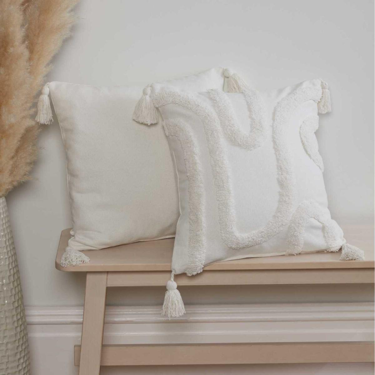 Cabana Tufted Cushion Cover (43x43) - Cream