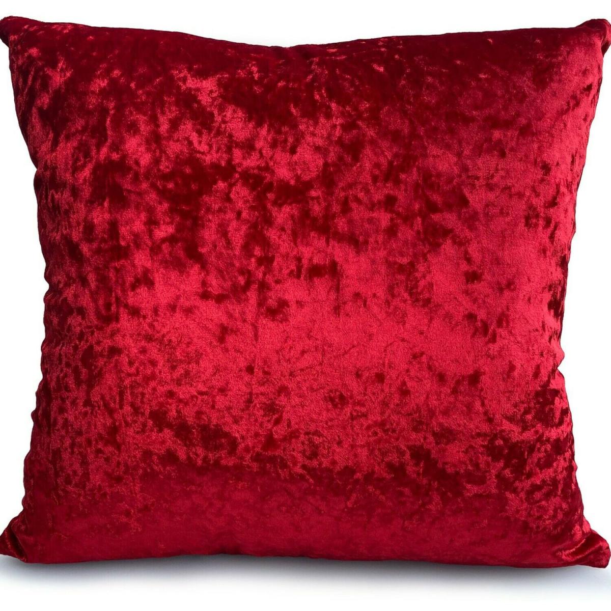 Claret Plain Crushed Velvet Square Sparkle Cushion Cover 55x55cm - Claret – image 2