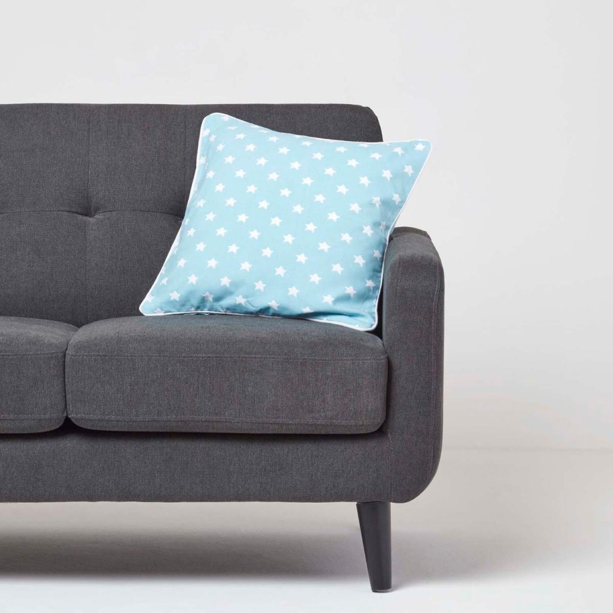 Homescapes Cotton Stars Cushion Cover - Blue / 45cm – image 2