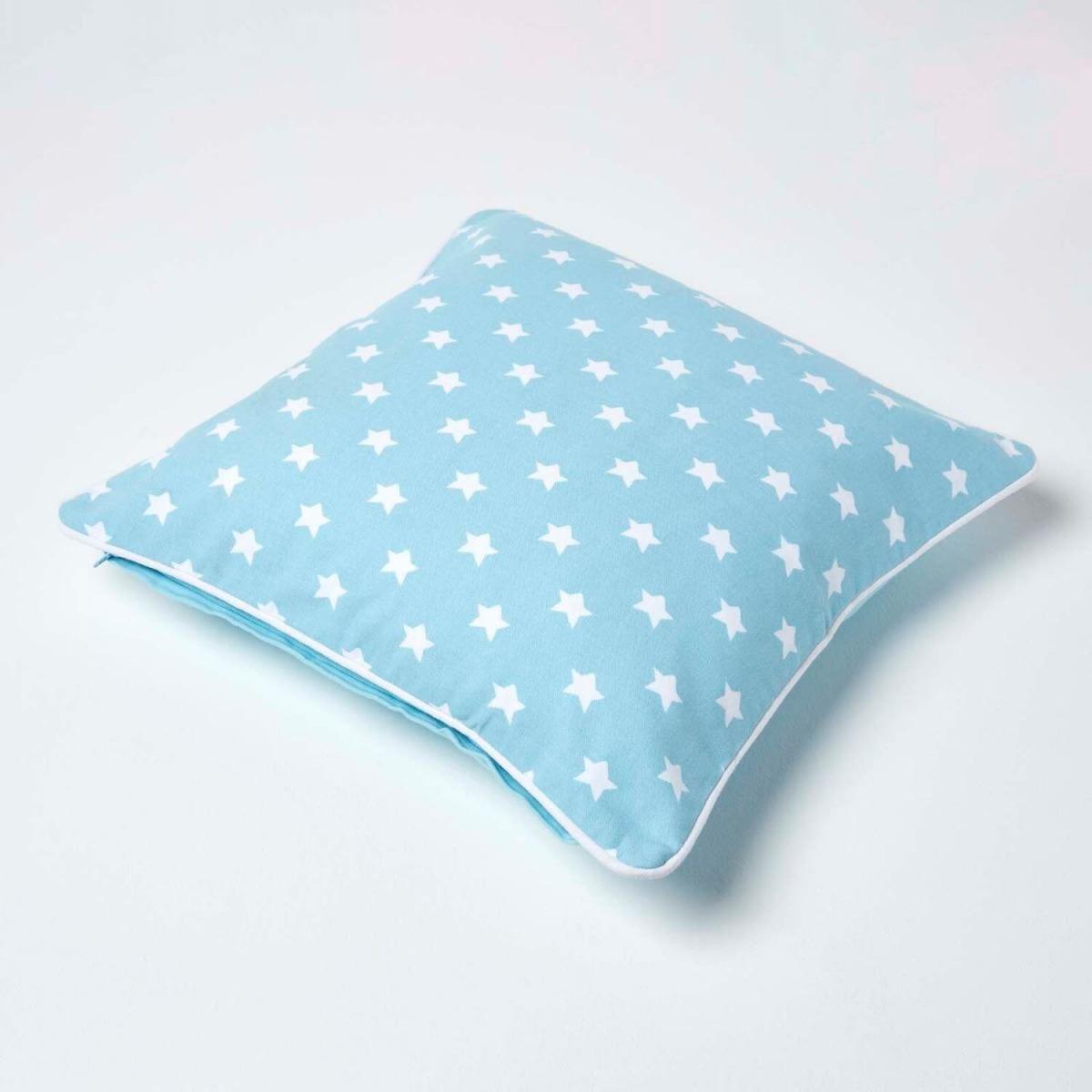 Homescapes Cotton Stars Cushion Cover - Blue / 45cm – image 4