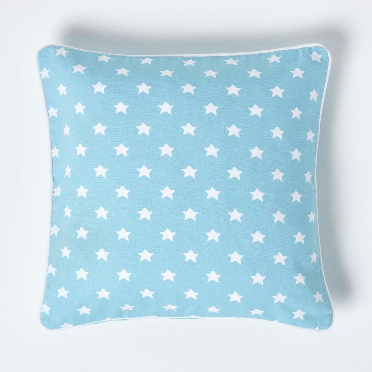 Homescapes Cotton Stars Cushion Cover - Blue / 45cm – image 1