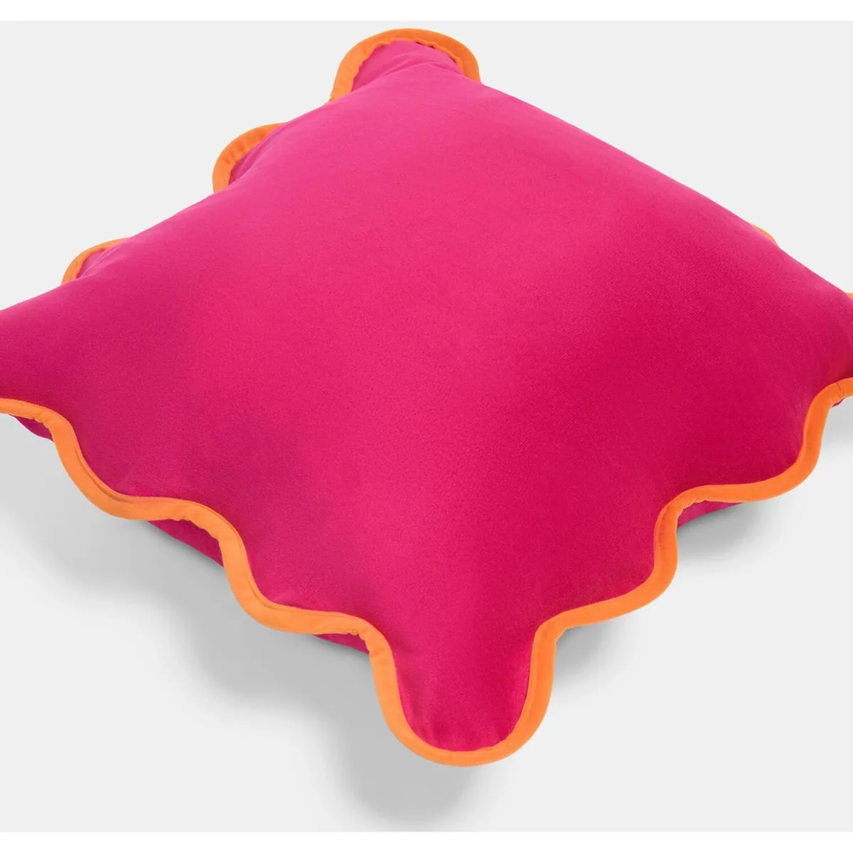 OHS Matte Velvet Scallop Edge Cushion Covers - Hot Pink/Orange / 45cm / 2 – image 5
