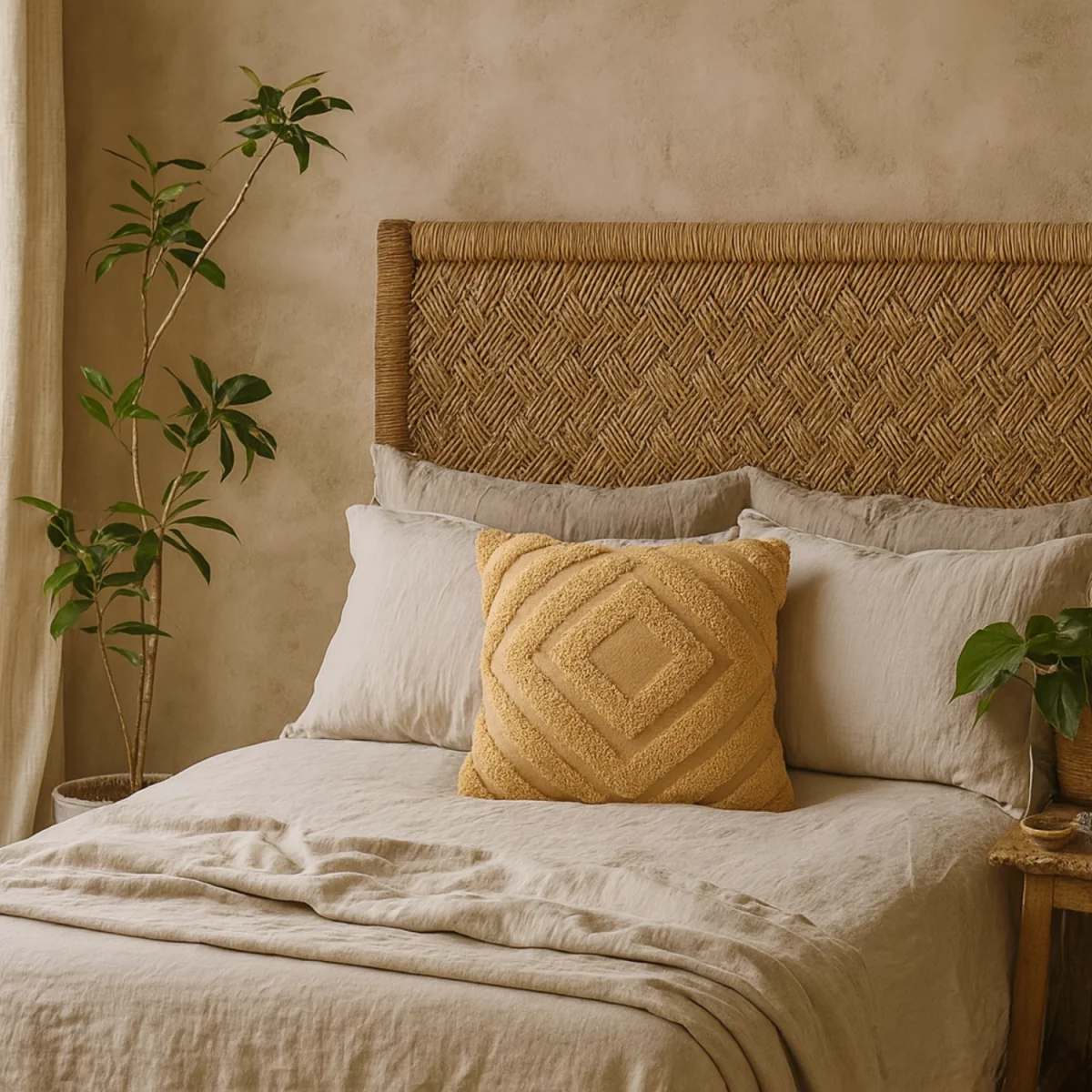 Perugia Mustard Tufted Diamond Cushion Covers Set of 2 - Yellow