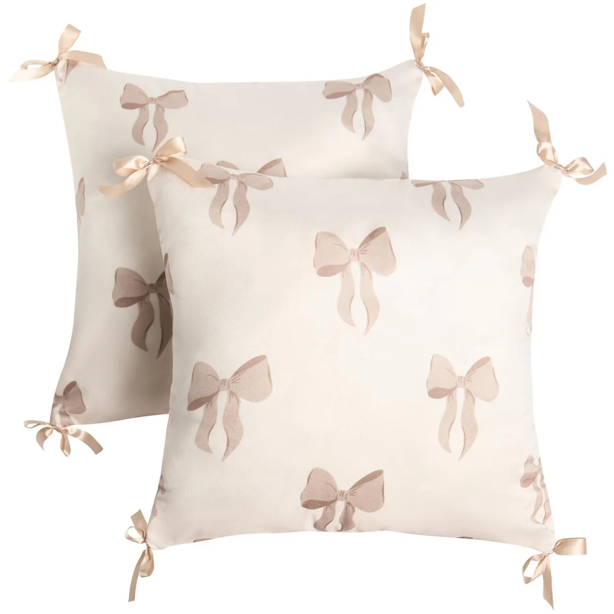 OHS Bow Print Cushion Covers - Cream / 2 / 45cm – image 4