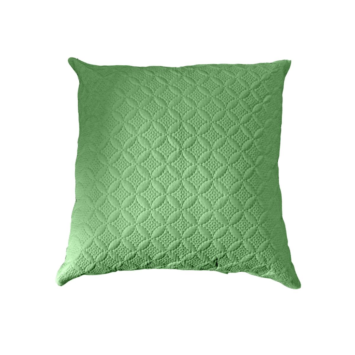 Homescapes Ultrasonic Quilted Embossed Cushion Cover - Green / 80cm