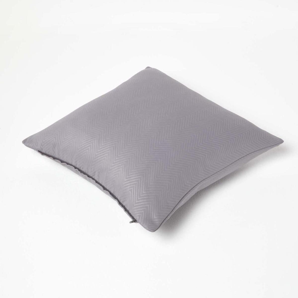 Herringbone Chevron Cushion Cover - Grey – image 4