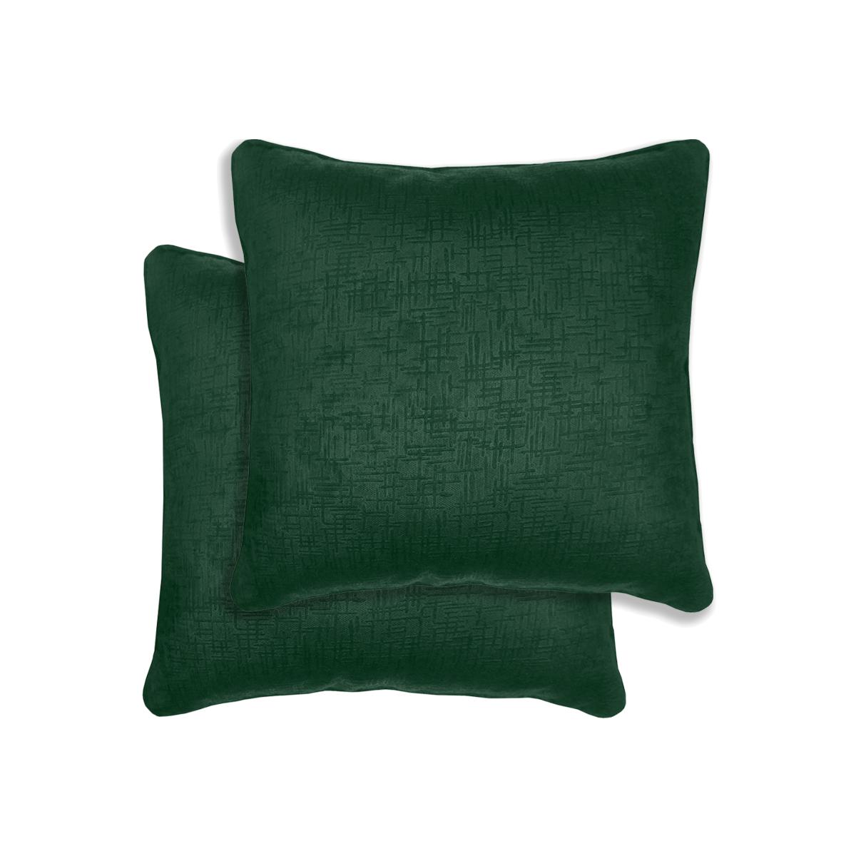 Pair of Vogue Textured Cushion Covers - 43x43cm - Cases Only - Green