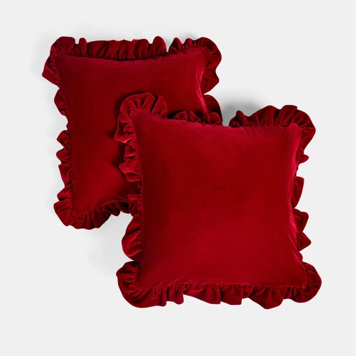 OHS Velvet Plush Cushion Covers - Red / Machine Washable at 30°C / 4 – image 1