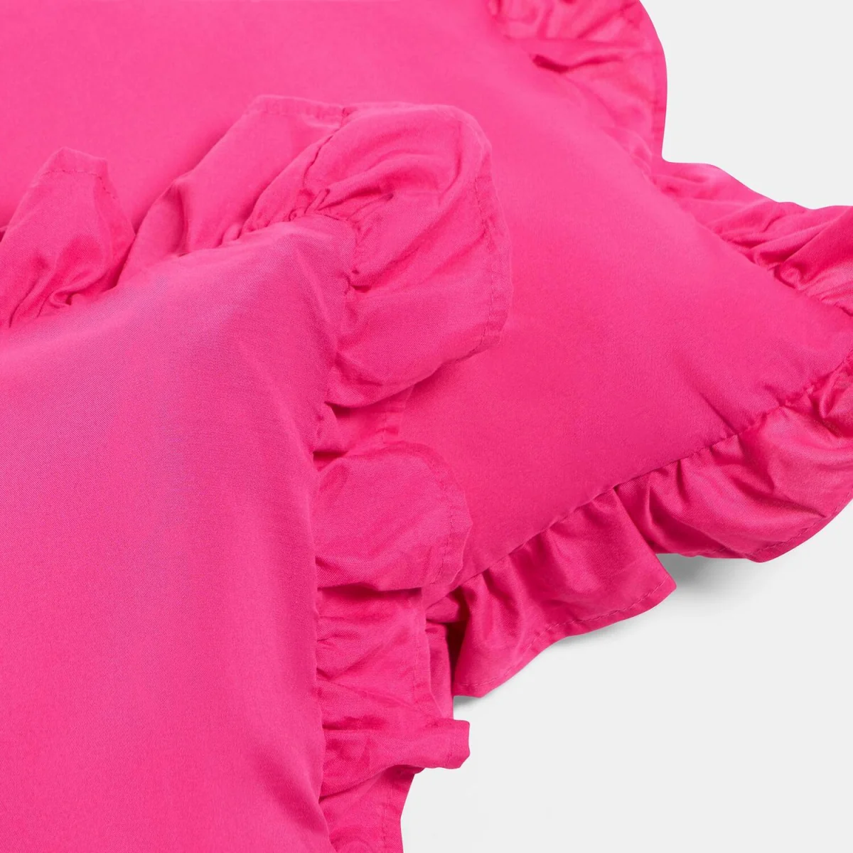 OHS Gingham Check Frill Cushion Covers - Hot Pink / 2 / Machine washable at 30°C. Tumble dry friendly. Do not bleach or iron. – image 1