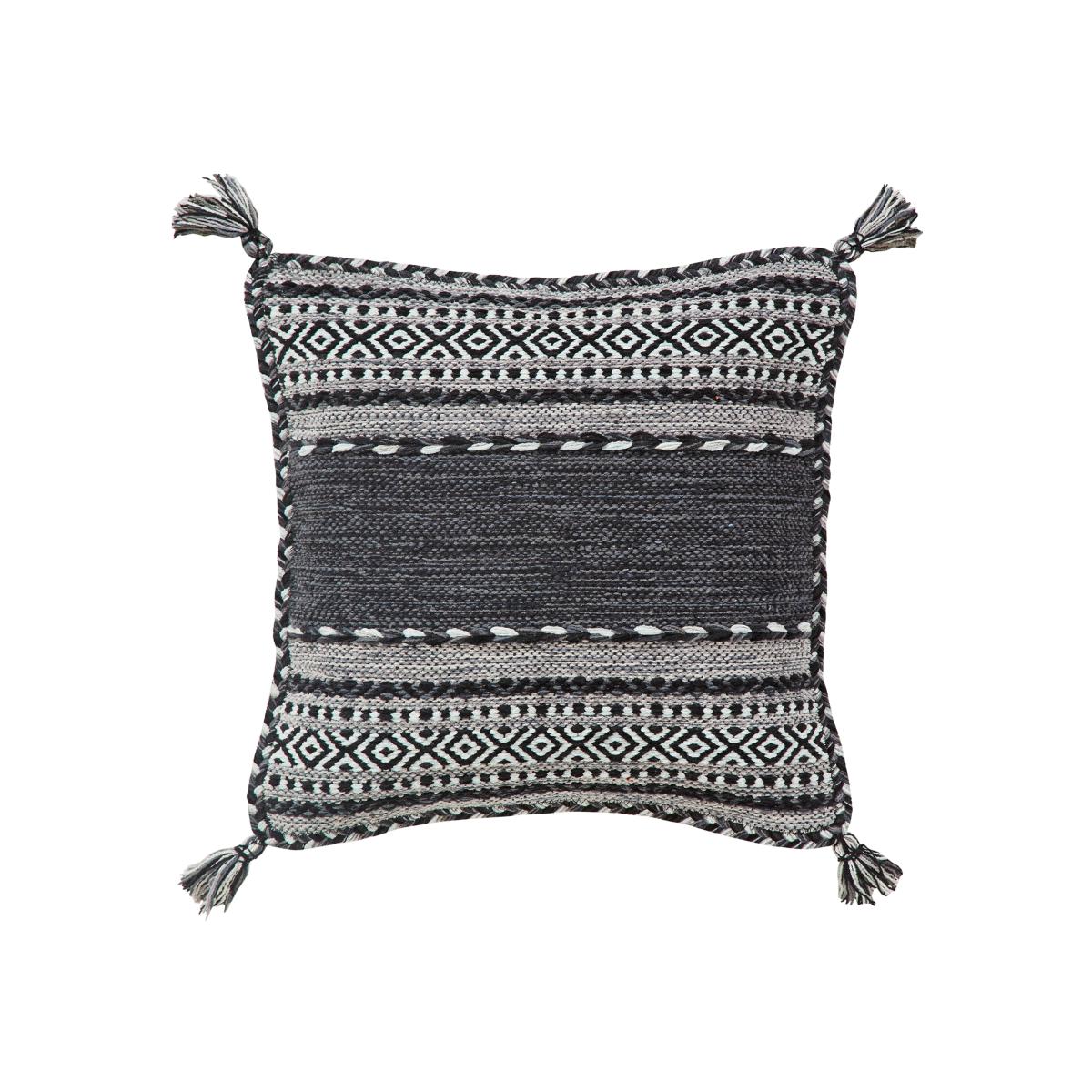 Kelim Twin Pack Cushion Covers in Charcoal 47x47cm – image 1