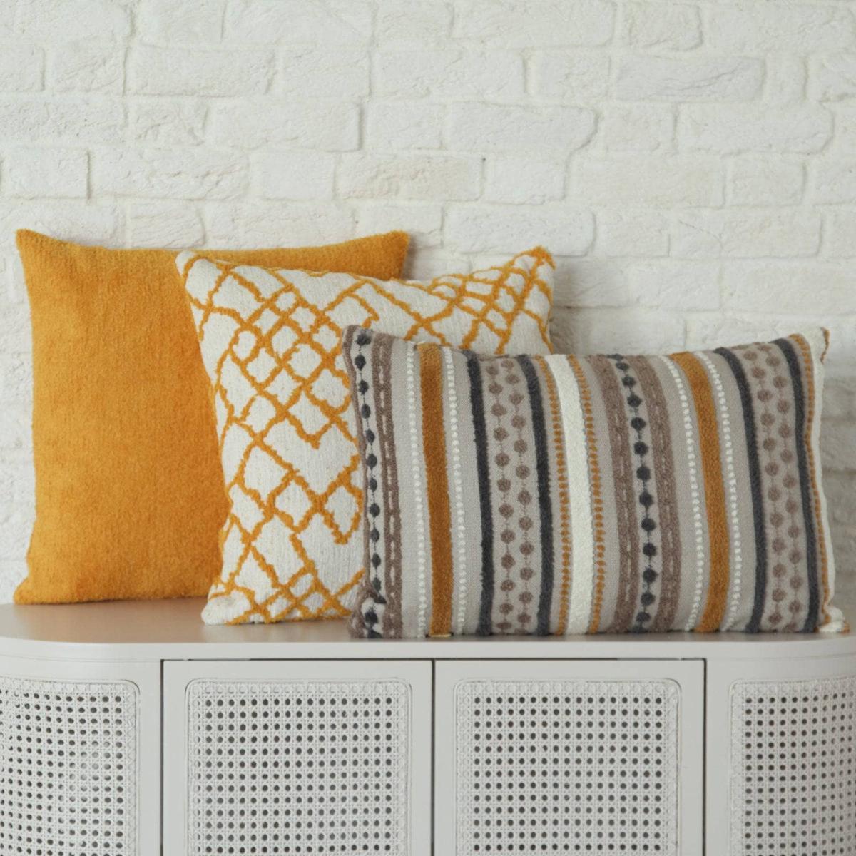 Diamond Geometric Cushion Cover, Yellow, 50x50 cm – image 2