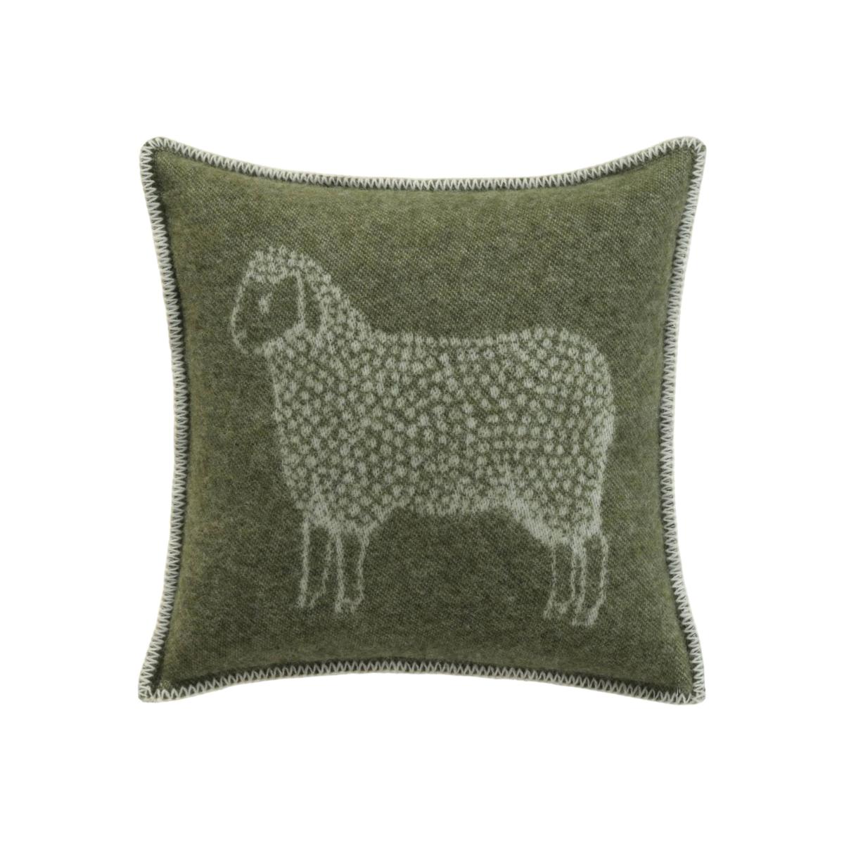 Green / White Mossy Green Dot Sheep Cushion Cover J. j.textile – image 1