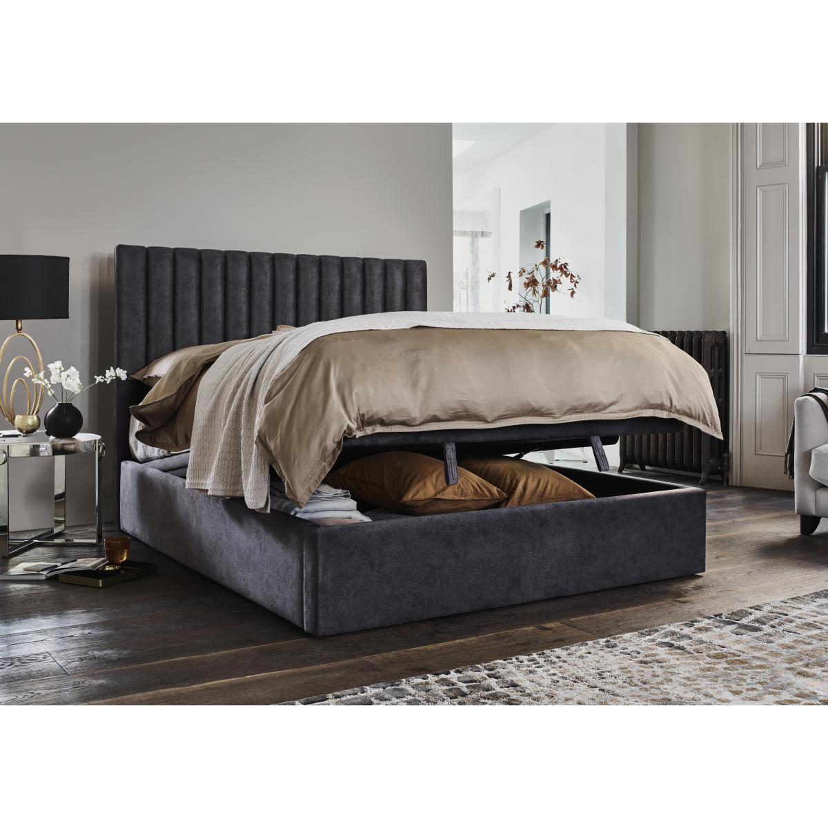 Ramos Ottoman Bedframe - Super King - Grey – image 2