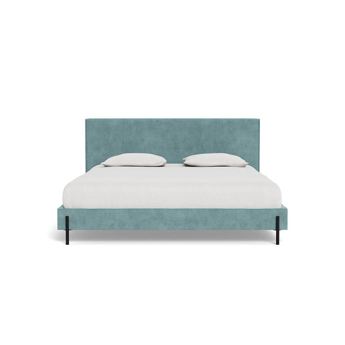 Heal's Tortona Super King Bed Smart Luxe Velvet Mineral Blue Black Feet – image 2