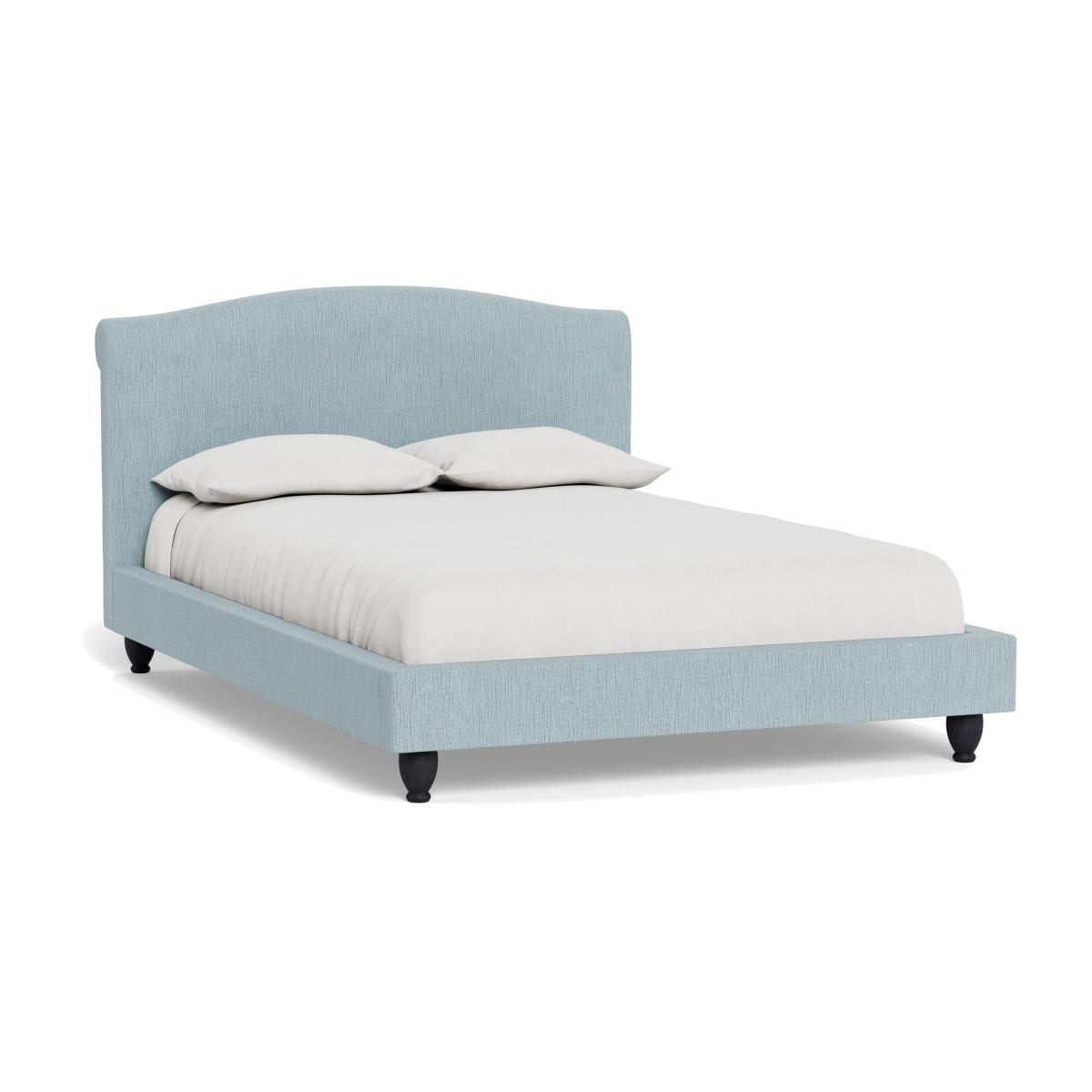 Heal's Devon Super King Bed Smart Linen Mix Duck Egg Black Beech Feet – image 1
