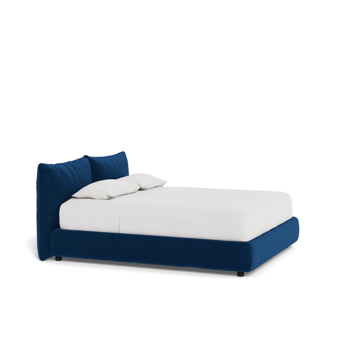 Heal's Pillow Bed Super King Marylebone Velvet Sapphire Blue – image 2