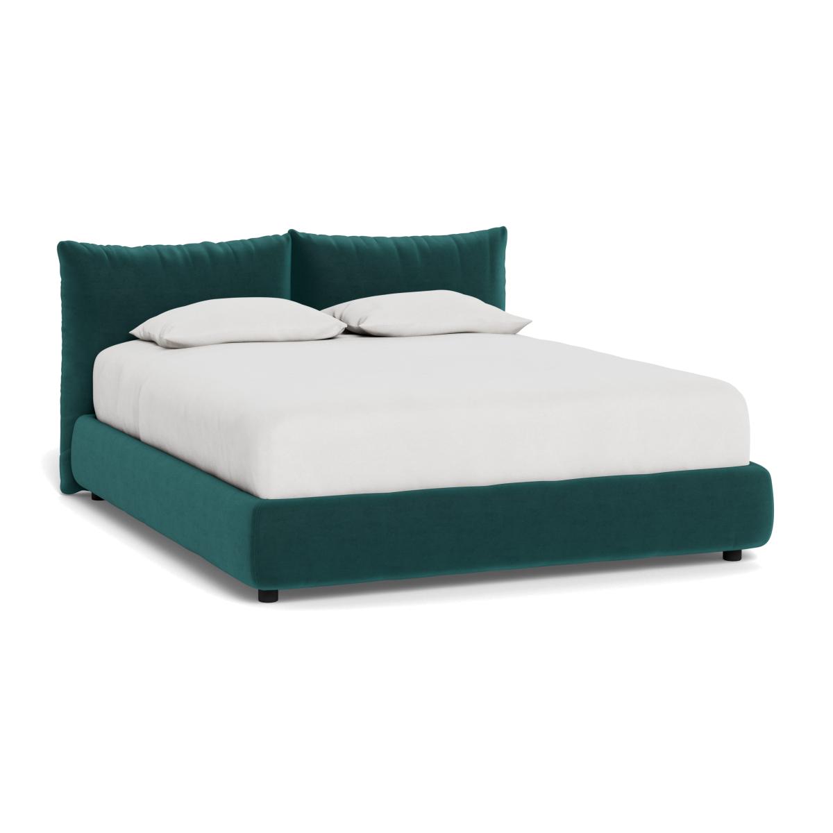 Heal's Pillow Bed Super King Marylebone Velvet Emerald Green – image 1