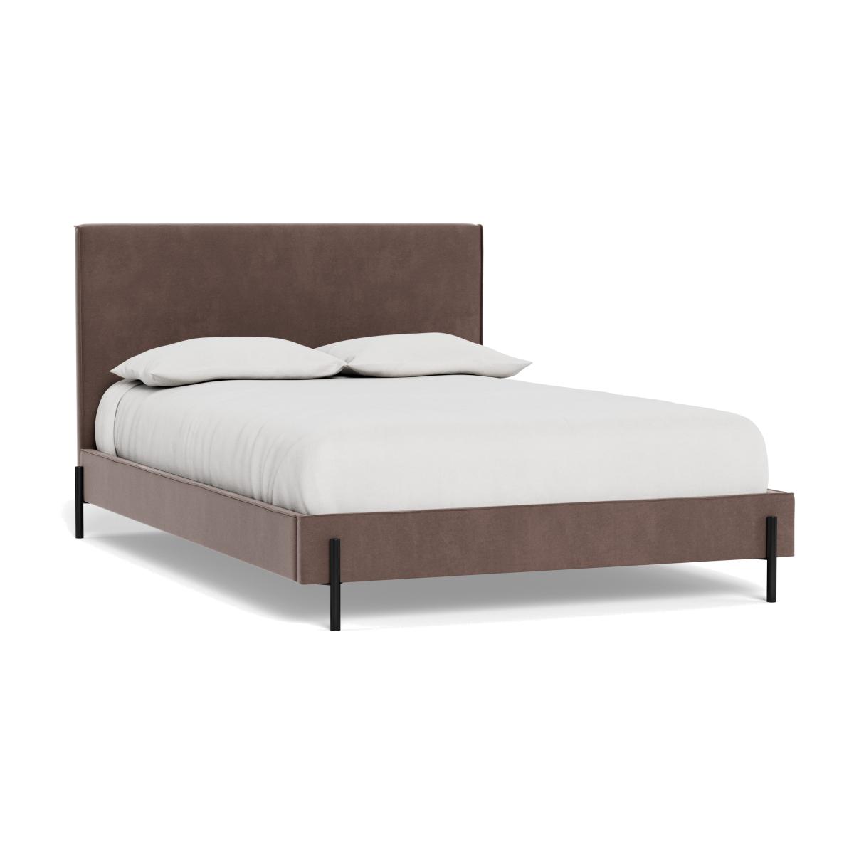 Heal's Tortona Super King Bed Smart Velvet Mouse Black Feet – image 1