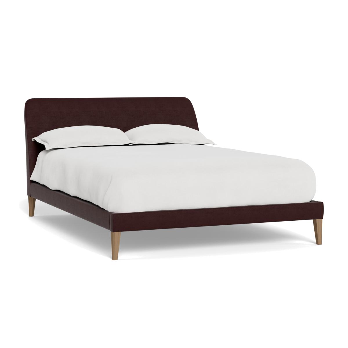 Heal's Wallis Bedstead Super King Smart Luxe Velvet Acorn Black Painted Oak Feet – image 1
