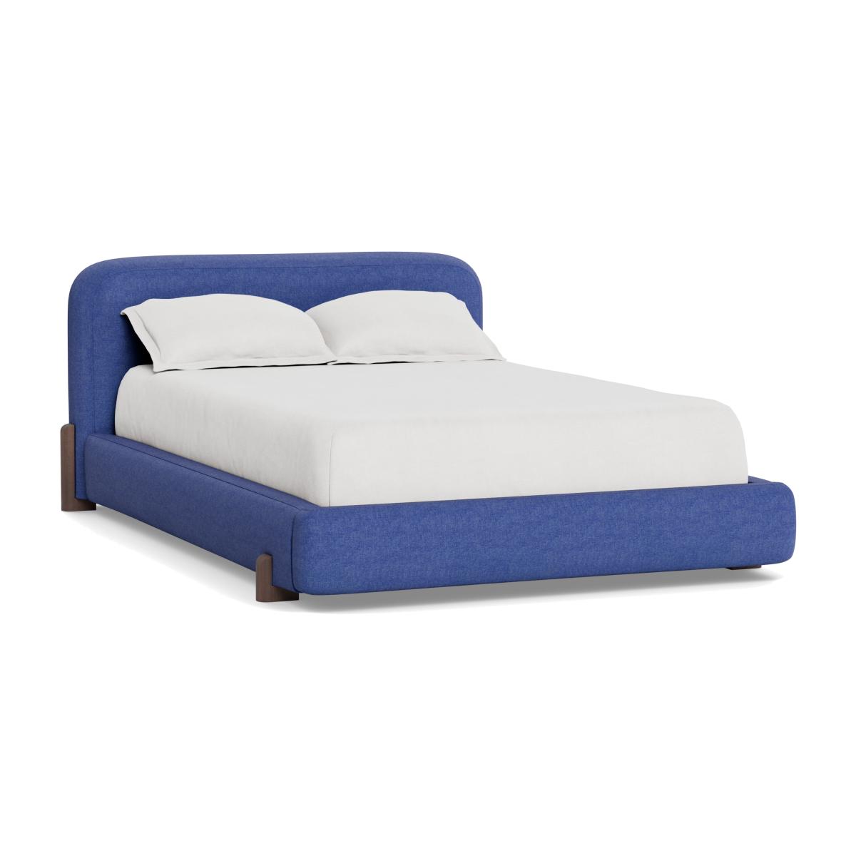 Heal's Nuvola Super King Bed Brushed Cotton Cobalt Natural Oak Feet - Heal's UK Bedroom Furniture – image 1