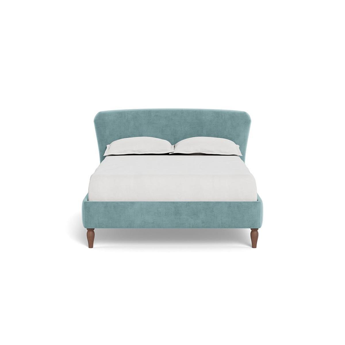 Heal's Darcey Bed Super King Smart Luxe Velvet Mineral Blue Stained Oak Feet – image 2