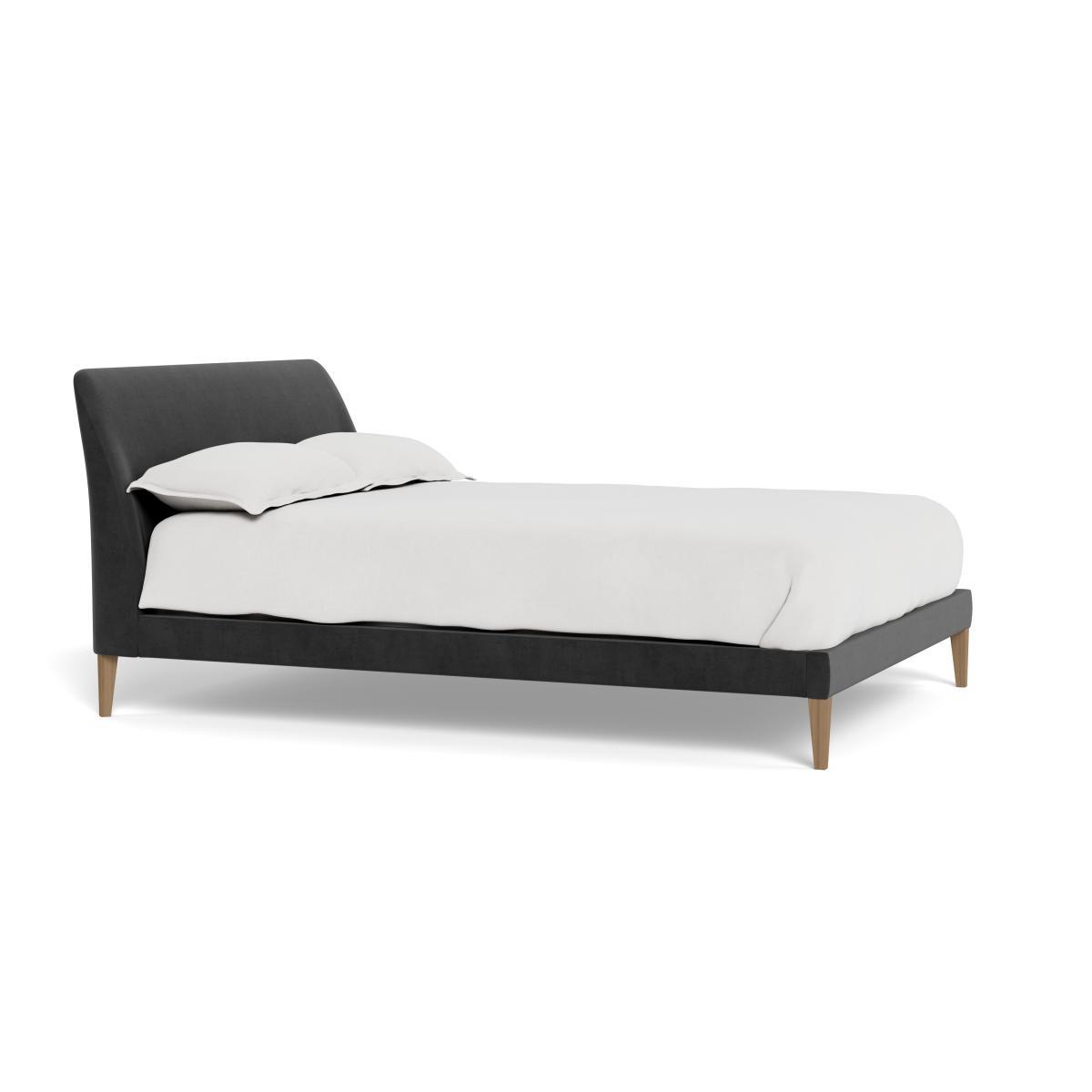 Heal's Wallis Bedstead Super King Smart Luxe Velvet Nickel Walnut Feet - Heal's UK Bedroom Furniture – image 2