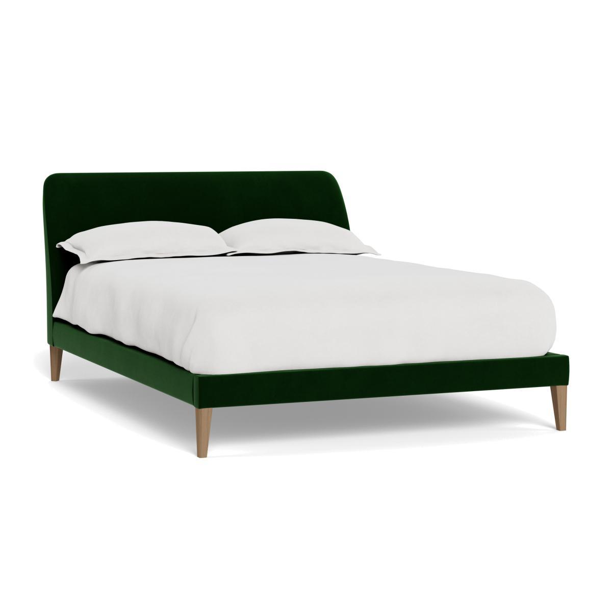Heal's Wallis Bed Super King Smart Velvet Forest Black Painted Oak Feet - Heal's UK Bedroom Furniture – image 1